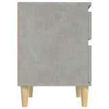 Bedside Cabinet Concrete Grey 40x35x50 cm - Rear View