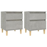 Bedside Cabinets 2 pcs Concrete Grey 40x35x50 cm - Front View