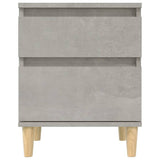 Bedside Cabinets 2 pcs Concrete Grey 40x35x50 cm - Rear View