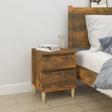 Bedside Cabinets 2 pcs Smoked Oak 40x35x50 cm - Side View