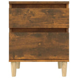 Bedside Cabinets 2 pcs Smoked Oak 40x35x50 cm - Rear View