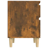 Bedside Cabinets 2 pcs Smoked Oak 40x35x50 cm - Close-Up Angle