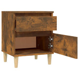 Bedside Cabinets 2 pcs Smoked Oak 40x35x50 cm - Low Angle
