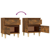 Bedside Cabinets 2 pcs Smoked Oak 40x35x50 cm - Extra Image