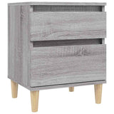 Bedside Cabinet Grey Sonoma 40x35x50 cm - Front View