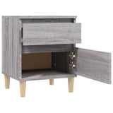 Bedside Cabinet Grey Sonoma 40x35x50 cm - Close-Up Angle