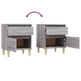 Bedside Cabinet Grey Sonoma 40x35x50 cm - Low Angle