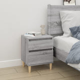 Bedside Cabinets 2 pcs Grey Sonoma 40x35x50 cm - Side View