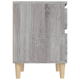 Bedside Cabinets 2 pcs Grey Sonoma 40x35x50 cm - Close-Up Angle
