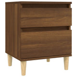 Bedside Cabinet Brown Oak 40x35x50 cm - Front View