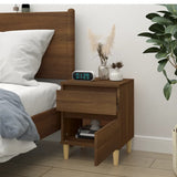 Bedside Cabinet Brown Oak 40x35x50 cm - Side View