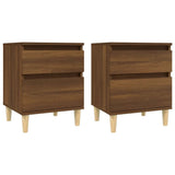 Bedside Cabinets 2 pcs Brown Oak 40x35x50 cm - Front View