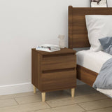 Bedside Cabinets 2 pcs Brown Oak 40x35x50 cm - Side View