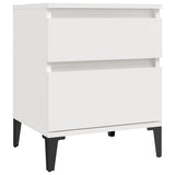 Bedside Cabinet White 40x35x50 cm - Front View