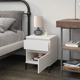 Bedside Cabinet White 40x35x50 cm - Side View