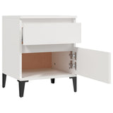Bedside Cabinet White 40x35x50 cm - Close-Up Angle