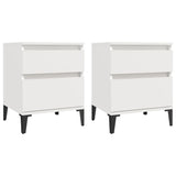 Bedside Cabinets 2 pcs White 40x35x50 cm - Front View
