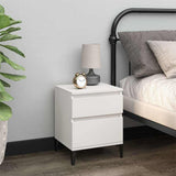 Bedside Cabinets 2 pcs White 40x35x50 cm - Side View