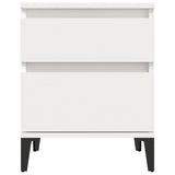 Bedside Cabinets 2 pcs White 40x35x50 cm - Rear View