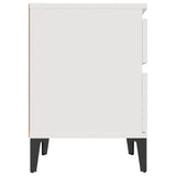 Bedside Cabinets 2 pcs White 40x35x50 cm - Close-Up Angle