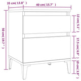 Bedside Cabinets 2 pcs White 40x35x50 cm