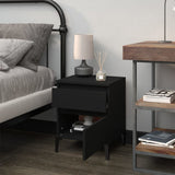 Bedside Cabinet Black 40x35x50 cm - Side View
