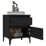 Bedside Cabinets 2 pcs Black 40x35x50 cm - Top-Down View