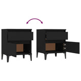 Bedside Cabinets 2 pcs Black 40x35x50 cm - Extra Image