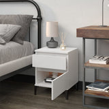 Bedside Cabinet High Gloss White 40x35x50 cm - Side View