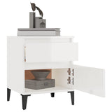 Bedside Cabinet High Gloss White 40x35x50 cm - Top-Down View