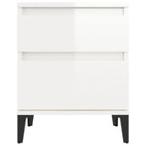Bedside Cabinet High Gloss White 40x35x50 cm - 45-Degree Angle