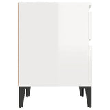 Bedside Cabinet High Gloss White 40x35x50 cm - Rear View