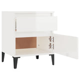 Bedside Cabinet High Gloss White 40x35x50 cm - Close-Up Angle