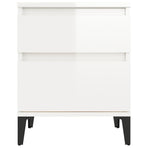 Bedside Cabinets 2 pcs High Gloss White 40x35x50 cm