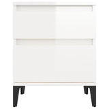 Bedside Cabinets 2 pcs High Gloss White 40x35x50 cm - Rear View