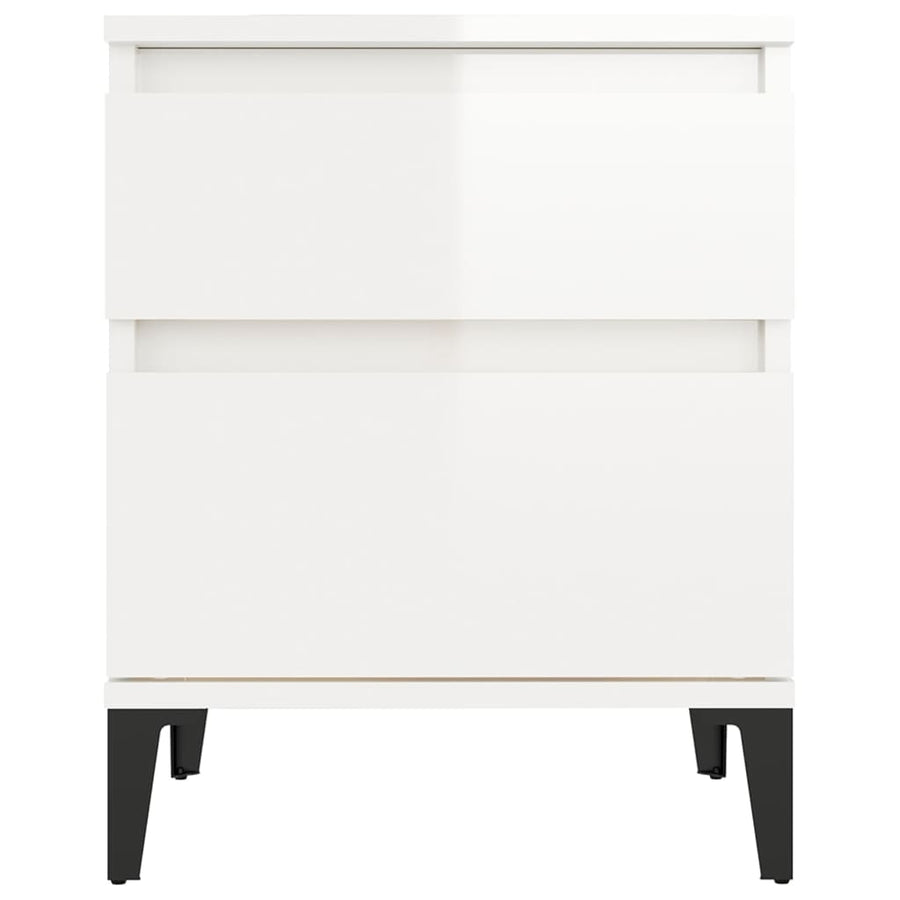 Bedside Cabinets 2 pcs High Gloss White 40x35x50 cm
