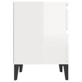 Bedside Cabinets 2 pcs High Gloss White 40x35x50 cm - Close-Up Angle