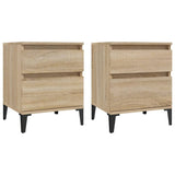 Bedside Cabinets 2 pcs Sonoma Oak 40x35x50 cm - Front View
