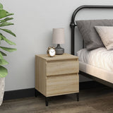 Bedside Cabinets 2 pcs Sonoma Oak 40x35x50 cm - Side View