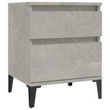 Bedside Cabinet Concrete Grey 40x35x50 cm - Front View