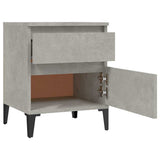 Bedside Cabinet Concrete Grey 40x35x50 cm - Close-Up Angle