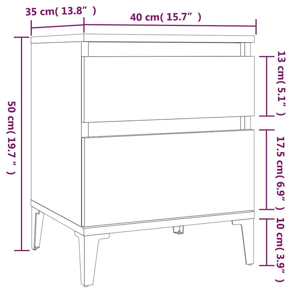 Bedside Cabinet Concrete Grey 40x35x50 cm