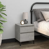Bedside Cabinets 2 pcs Concrete Grey 40x35x50 cm - Side View