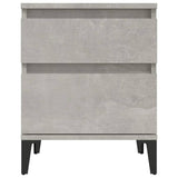 Bedside Cabinets 2 pcs Concrete Grey 40x35x50 cm - Rear View