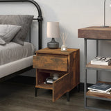 Bedside Cabinet Smoked Oak 40x35x50 cm - Side View