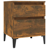 Bedside Cabinets 2 pcs Smoked Oak 40x35x50 cm - 45-Degree Angle