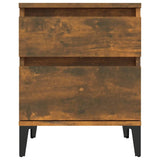 Bedside Cabinets 2 pcs Smoked Oak 40x35x50 cm - Rear View