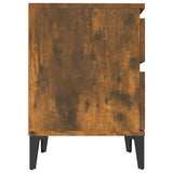 Bedside Cabinets 2 pcs Smoked Oak 40x35x50 cm - Close-Up Angle