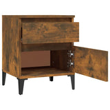 Bedside Cabinets 2 pcs Smoked Oak 40x35x50 cm - Low Angle