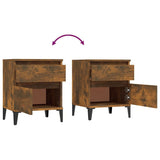 Bedside Cabinets 2 pcs Smoked Oak 40x35x50 cm - Extra Image